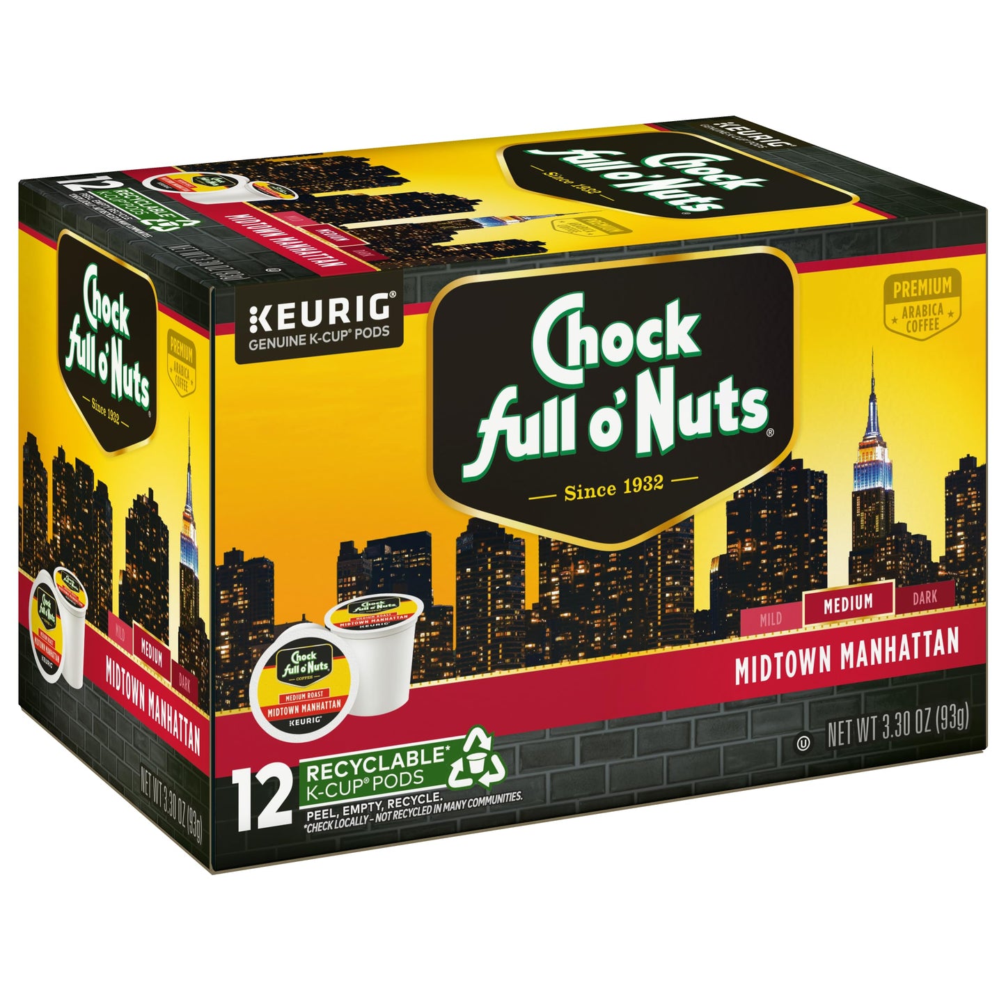 Chock Full Onuts Keurig K-Cup Pods Variety Pack (4 Packs Of 12)