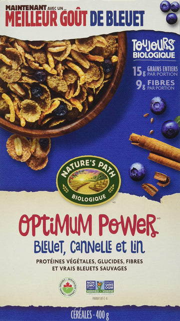 Nature'S Path, Organic Optimum Breakfast Cereal - Flax, Soy, Blueberry Cinnamon, 14 Oz