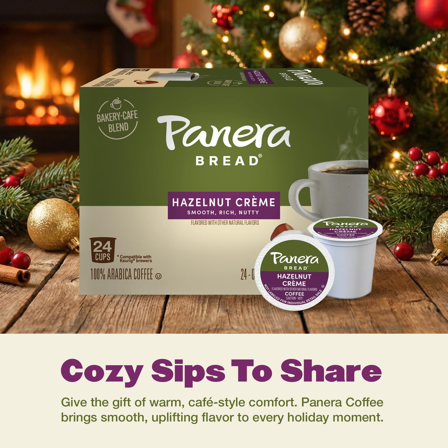 Panera Bread Hazelnut Crme Light Roast Coffee - Cafe-Quality Cup Pods  Smooth Buttery Flavor  100% Arabica  No Artificial Ingredients  60 Single Serve Pods (6 Packs of 10)