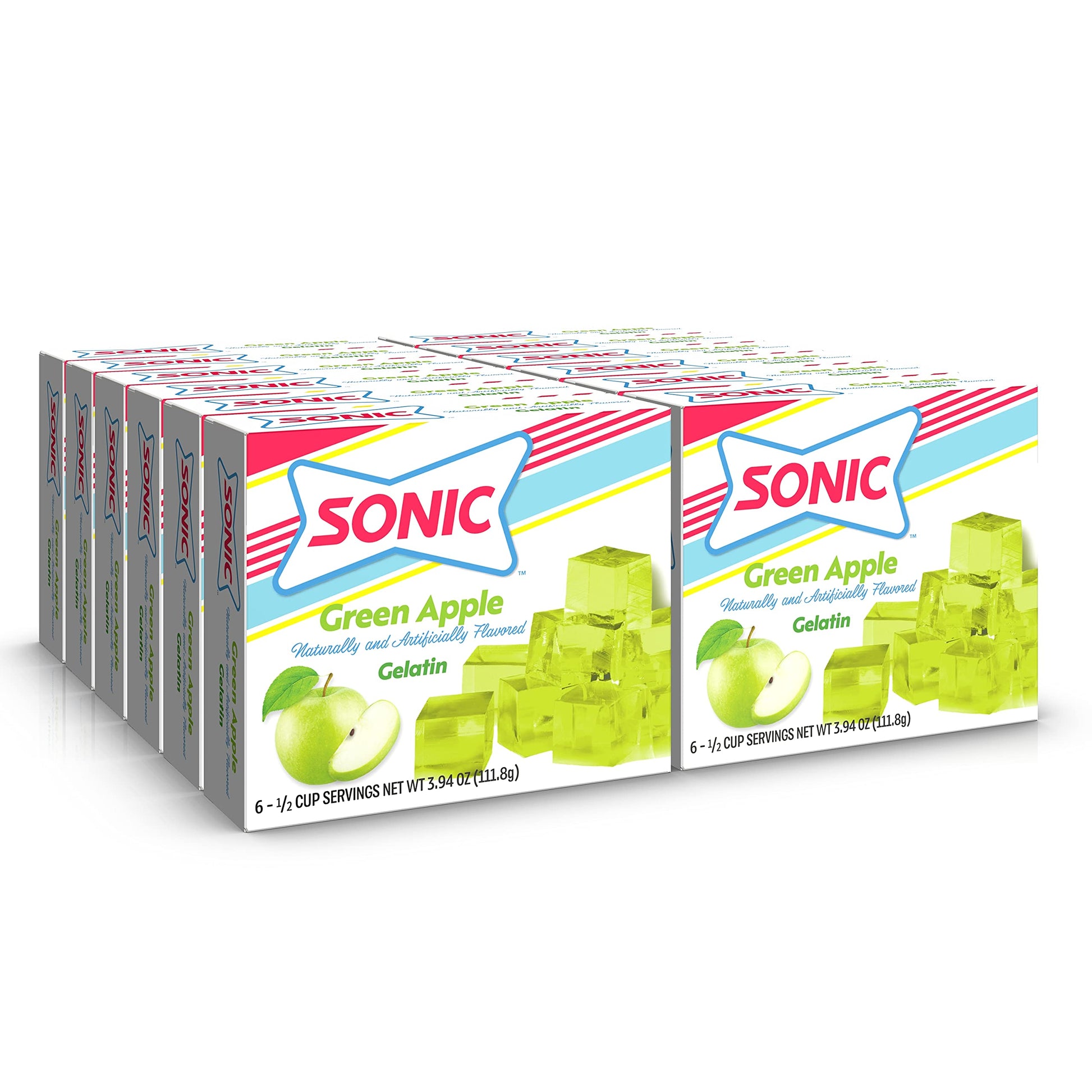 Sonic Green Apple Gelatin, 3.94 Oz. - Fat Free Dessert Mix With Iconic Sonic Drive-In Flavor