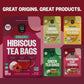 FGO Organic Hibiscus Herbal Tea  40 Count  Eco-Conscious Tea Bags  Caffeine Free (Pack of 1)