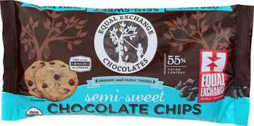 Equal Exchange Organic Chocolate Chips Semi Sweet, 10 Oz
