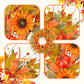 ICX 24 Inch Fall Wreath - Sunflower Pumpkin, Berry & Leaf, Plastic, Orange, Model 05, Autumn Decor for Front Door