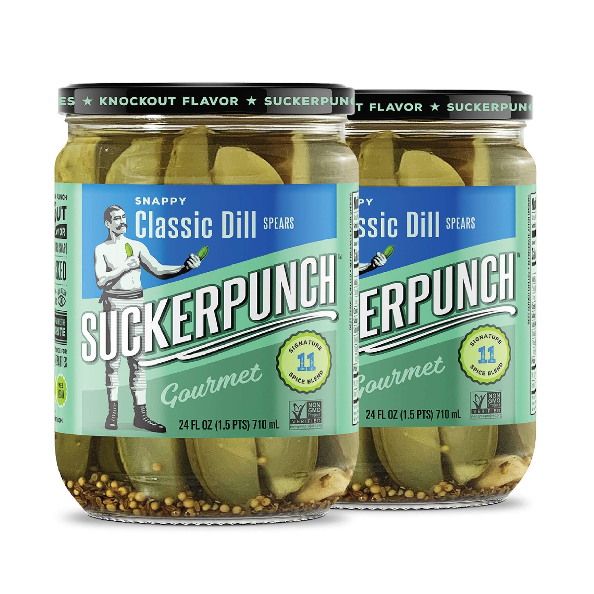 SuckerPunch Gourmet Classic Dill Pickle Spears 24 Ounce, 2-Pack