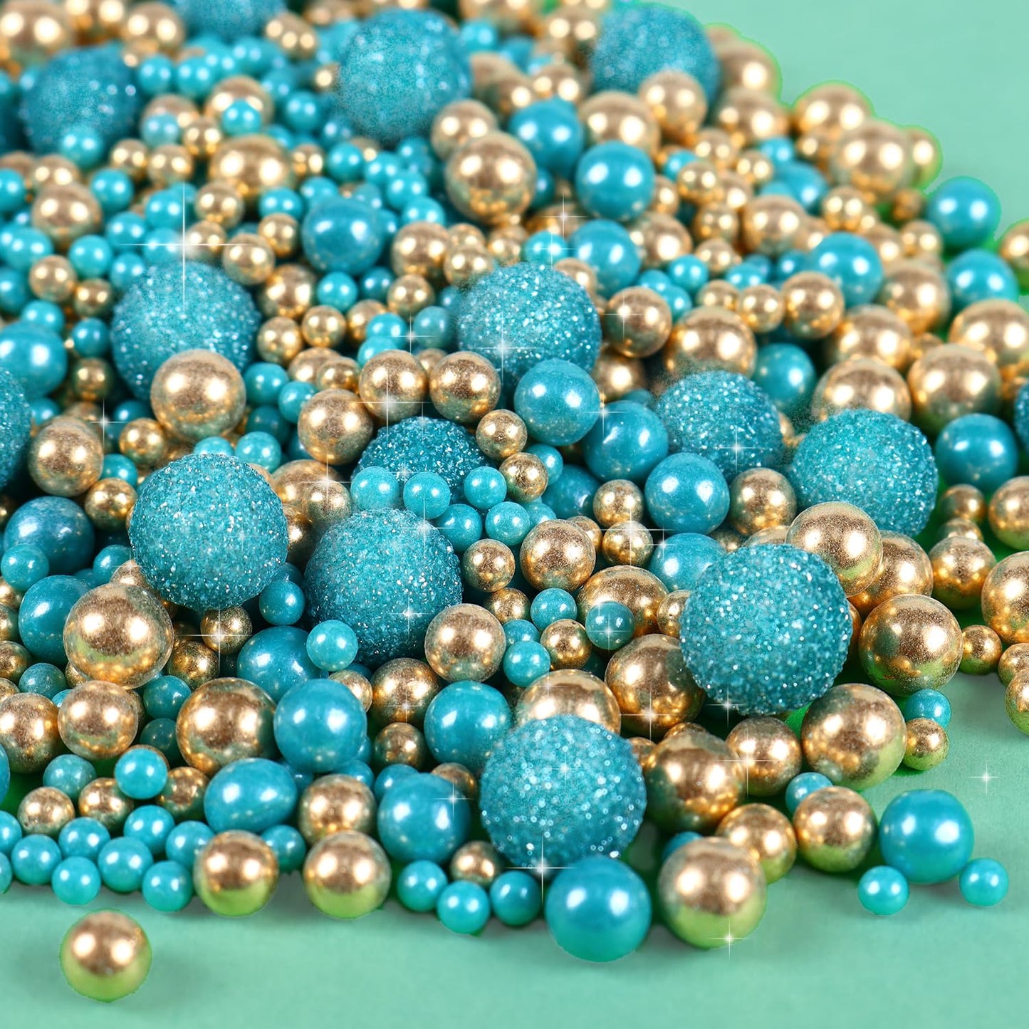 Teal Sprinkles for Cake Decorating 4.23ounce - Sparkle Pearl Sprinkles for Cupcake Toppers, Ice Cream, Candy, Cookie Decorations