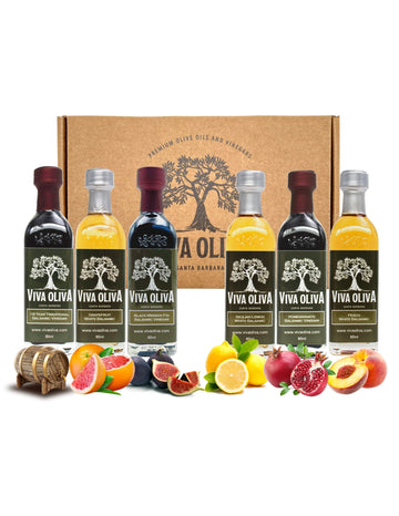 Viva Oliva Balsamic Vinegar Variety Gift Set - 6 X 60Ml (2Oz) - Barrel Aged Premium Balsamics Made In Modena, Italy (18 Year Tra