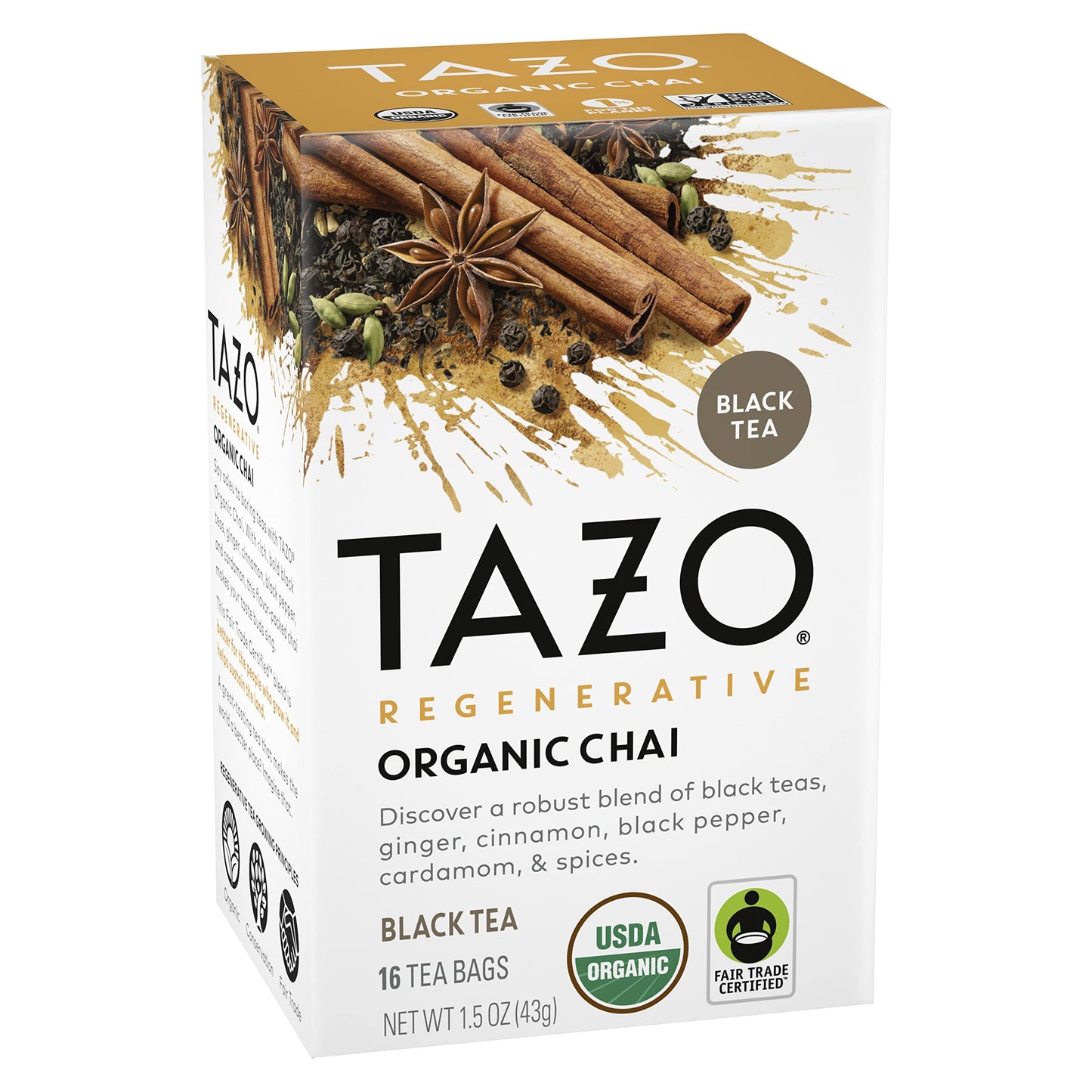 TAZO Organic Chai Black Tea Bags - 96 Total Tea Bags (16ct - Pack of 6) - Model 68782251