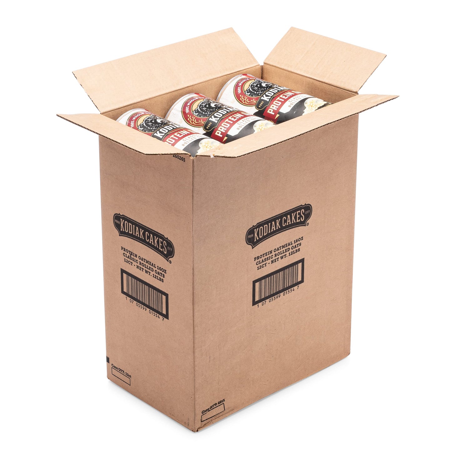 Kodiak Cakes Oatmeal Canister, Rolled Oats, High Protein, 100% Whole Grains (12 Canisters)