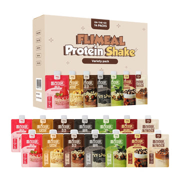 Flimeal Variety Pack Protein Shake  20G+ Protein  Low Sugar  Keto-Friendly Meal Replacement Shake  With Crunchy Protein Balls (14 Servings  Variety)