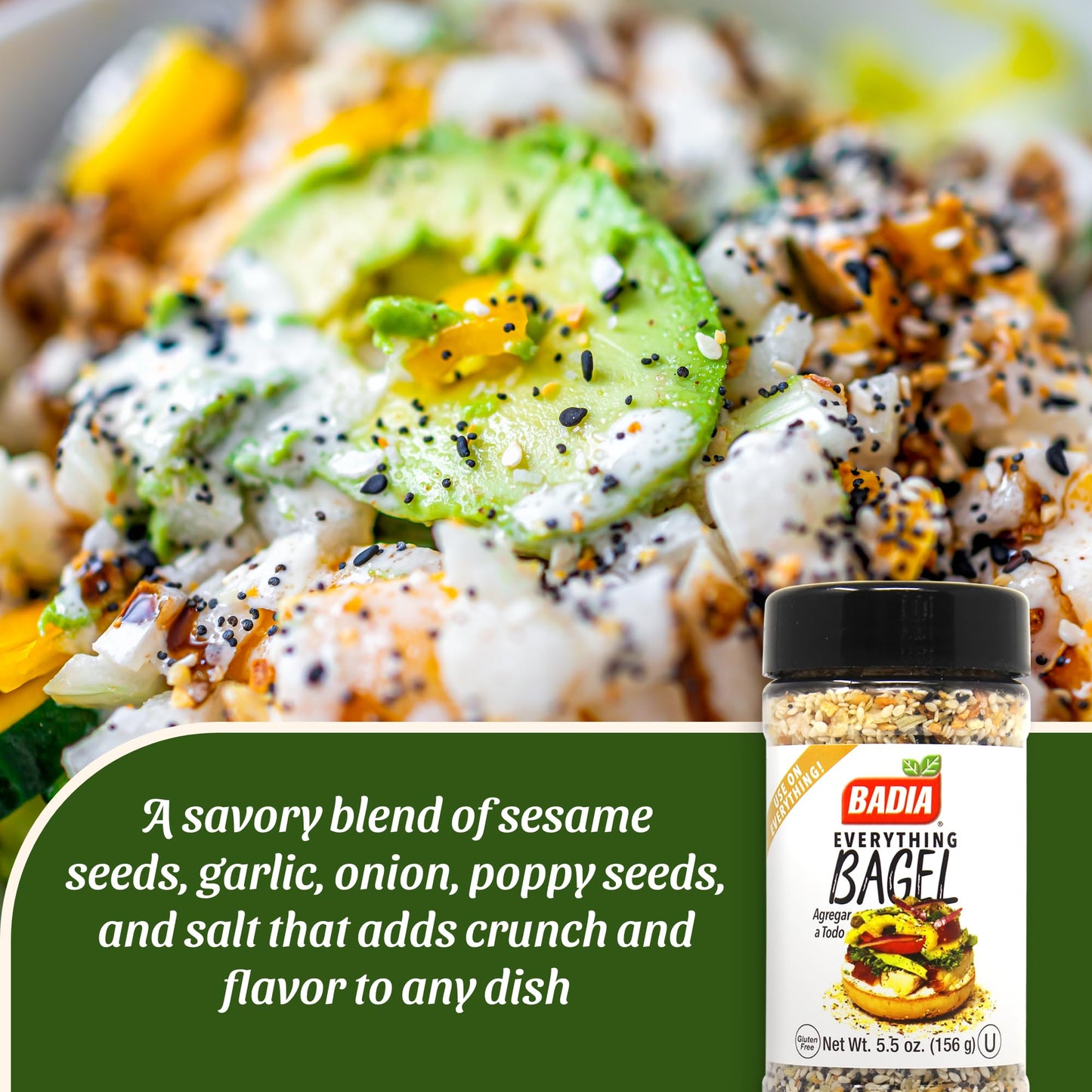 Badia Everything Bagel Mix Seasoning, 5.5 Ounce Bottle