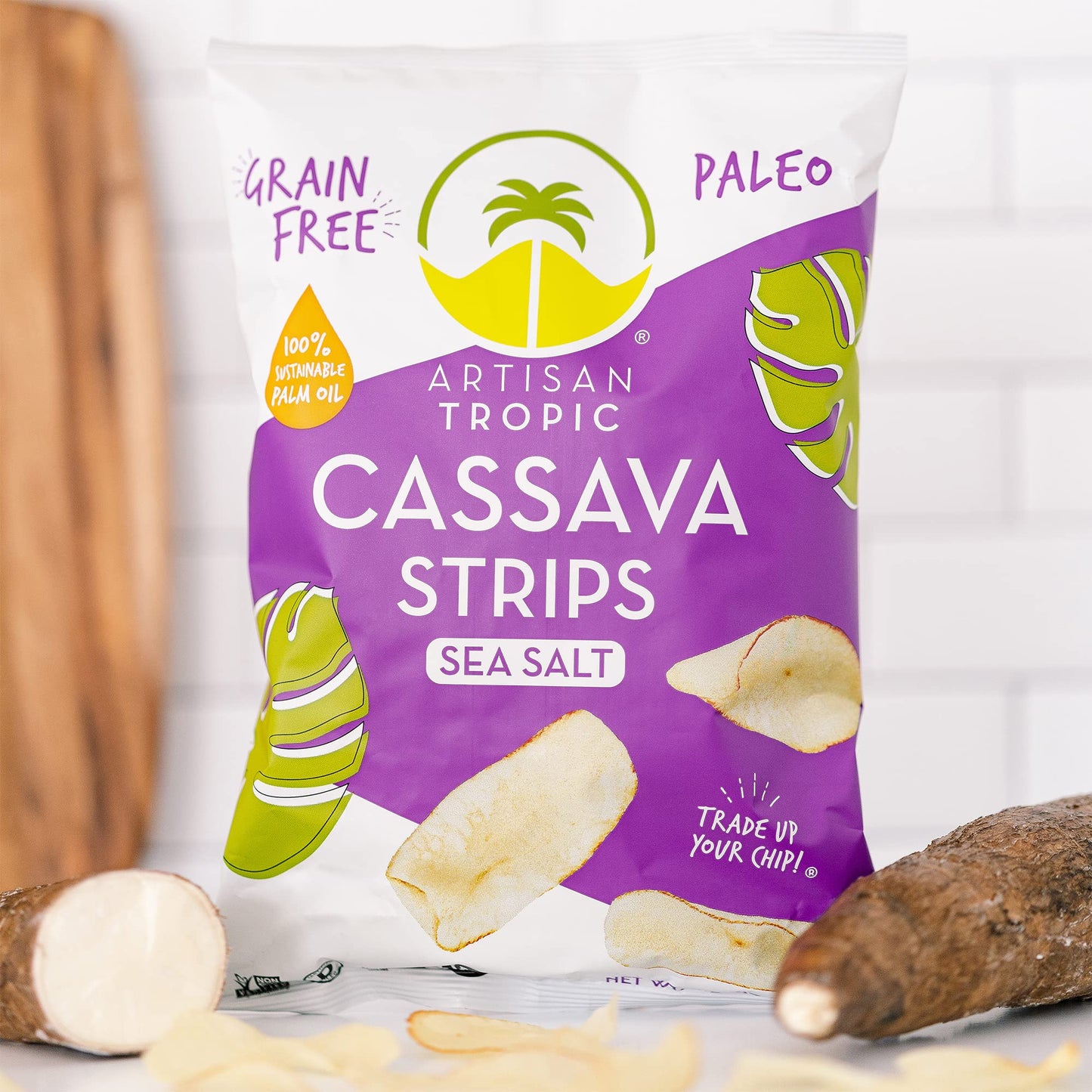 Artisan Tropic Cassava Strips - Vegan, Paleo, Gluten Free Chips - Non-Gmo Healthy Snack Potato Chip Alternative For Lunches, Dip