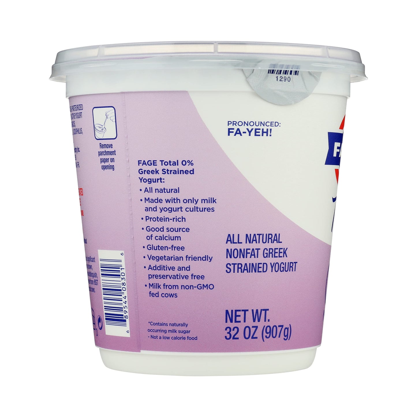 FAGE Total Greek Yogurt, 0% Nonfat, Plain, 32 oz