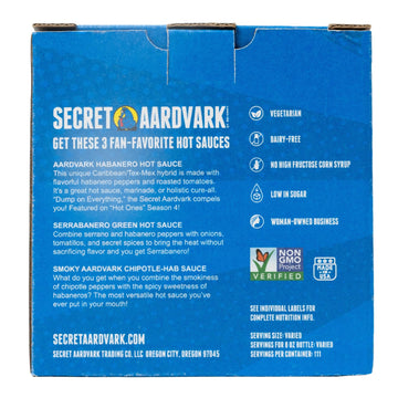 Secret Aardvark Hot Sauce Variety Pack - Hot Sauce Sampler, Spicy Hot Sauce Gift Set With Habanero, Serraberano, And Smoky Chipo