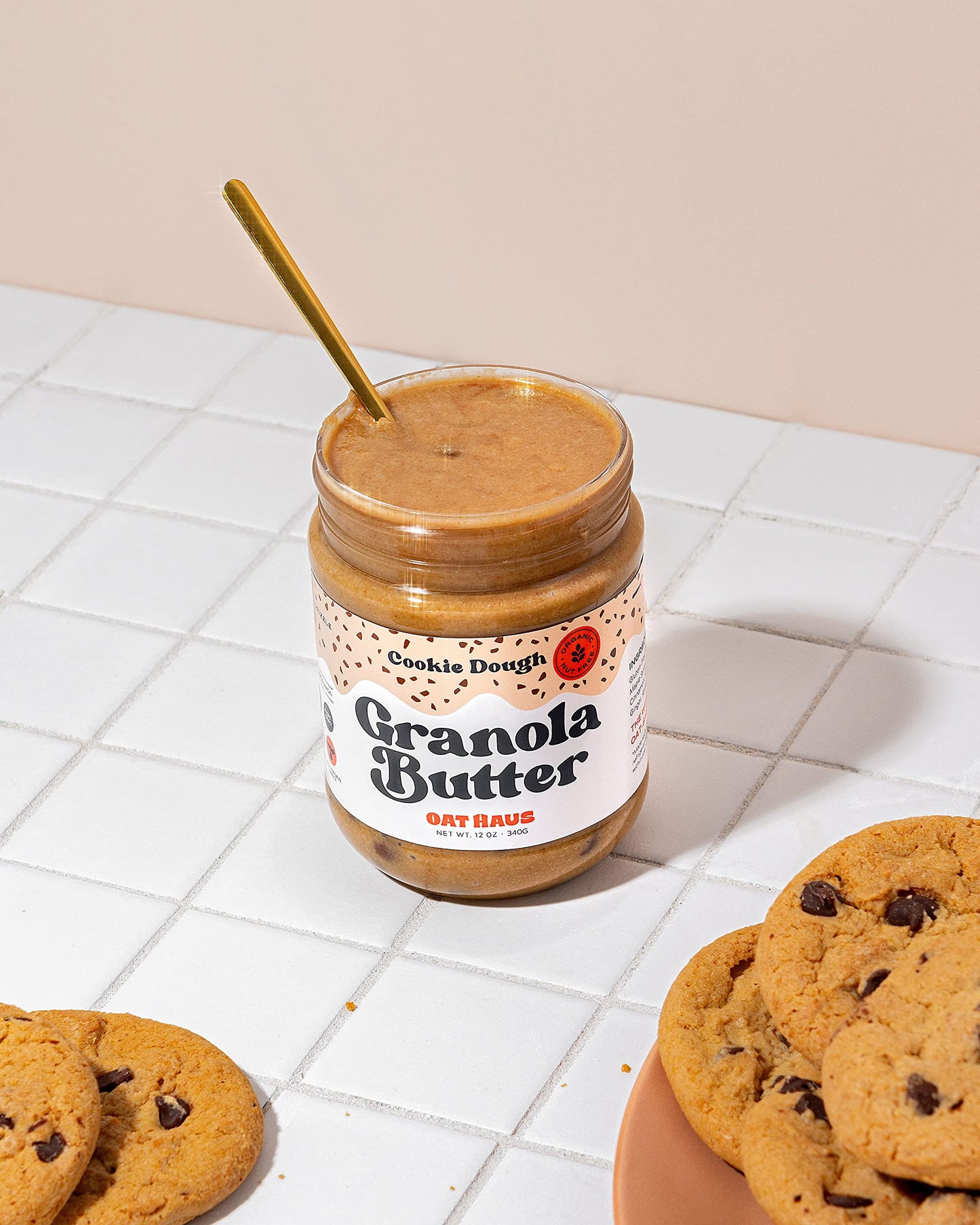 Oat Haus Cookie Dough Granola Butter (Chipless) | Peanut-Free, Almond (Tree-Nut) Free, & School-Safe (Top 8 Allergen Free) | Sunflower Seed & Cookie Dough Alternative