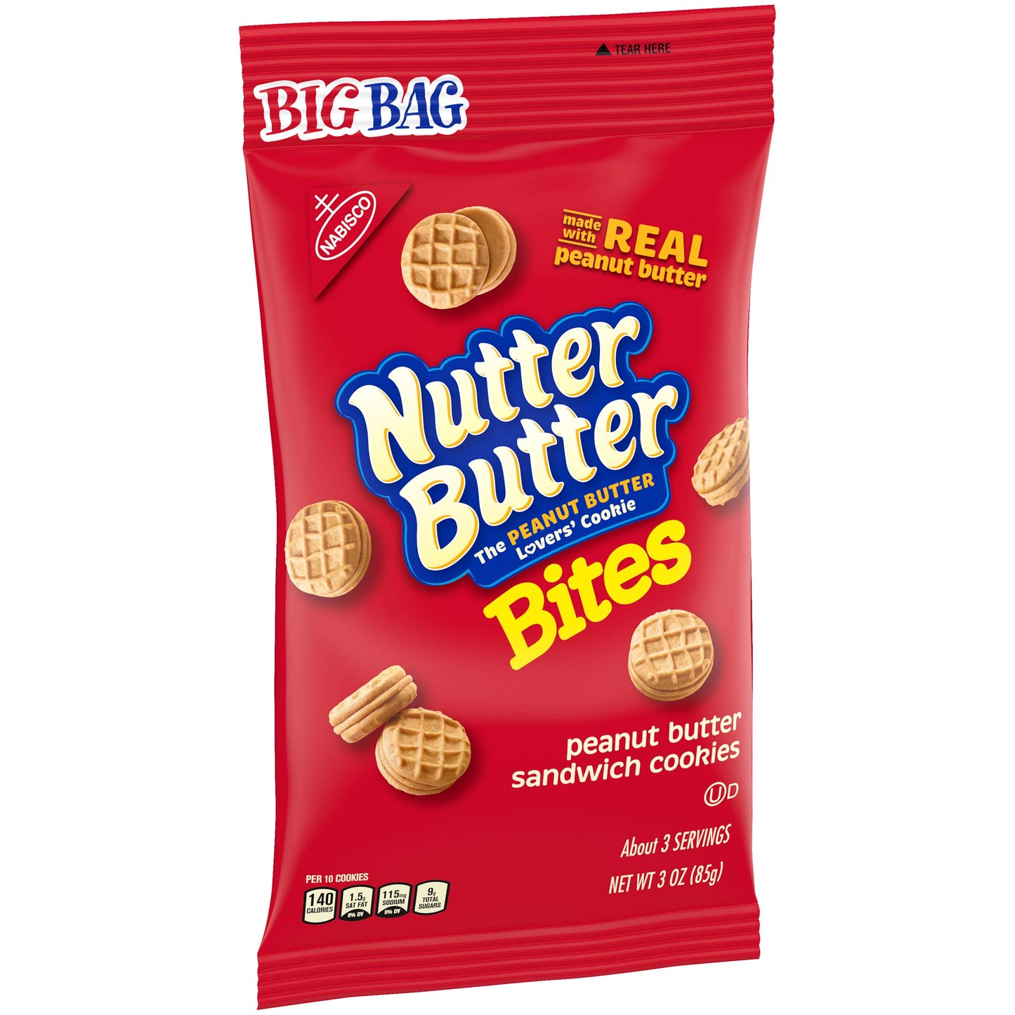 Nutter Butter Bites Peanut Butter Sandwich Cookies Big Bag, 1 Package (3Oz)