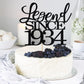 Migeaks legend since 1934 cake topper 90th birthday happy birthday cake topper men and women cheer 90 years old handmade black g