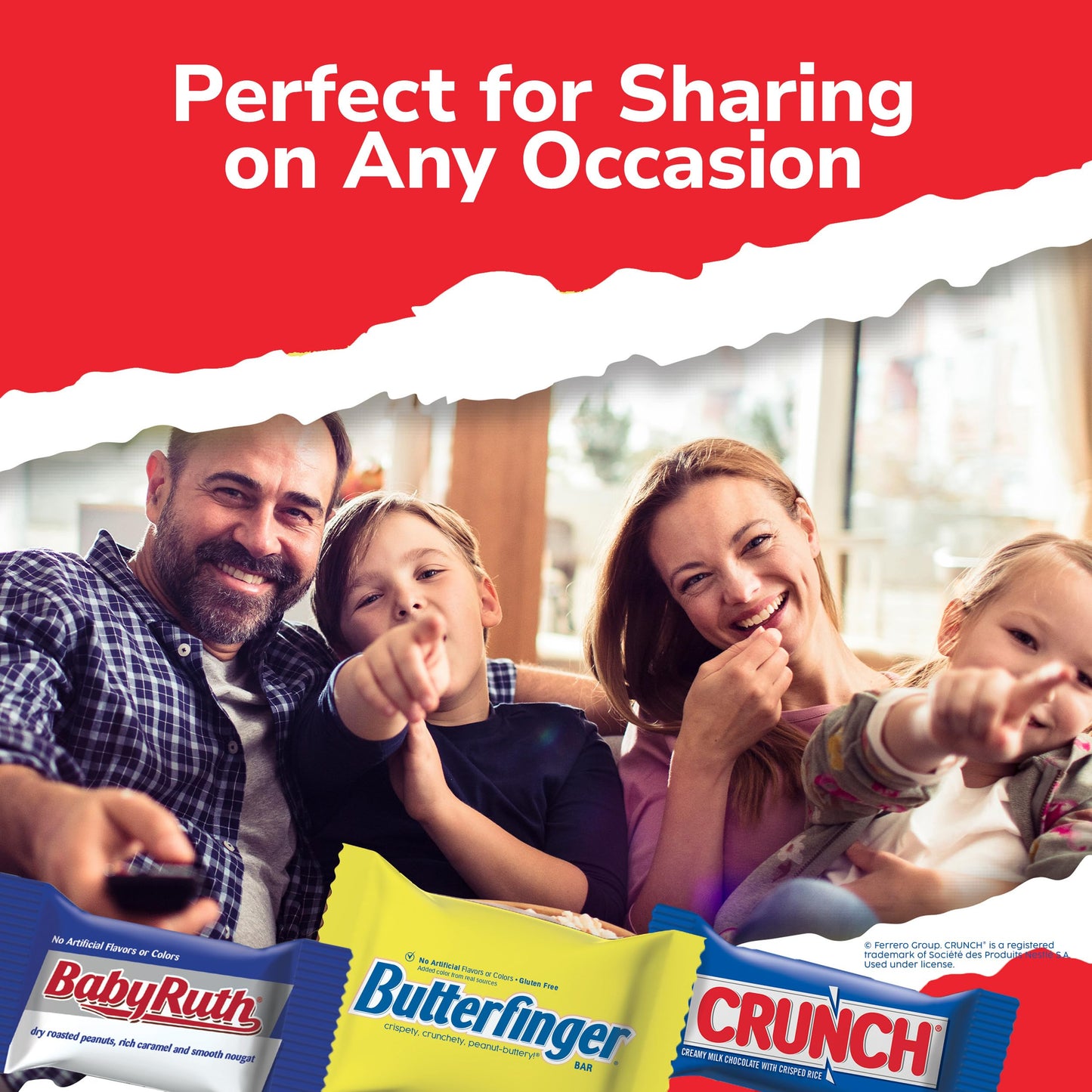 Butterfinger, CRUNCH, Baby Ruth And 100 Grand, 60 Count Candy Variety Pack, Assorted Fun Size Individually Wrapped Candy Bars, H