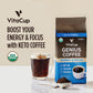 VitaCup Organic Keto Coffee, Medium Dark Roast, 10 oz (Pack of 2), 100% Arabica, with MCT Oil, Turmeric, B Vitamins, D3
