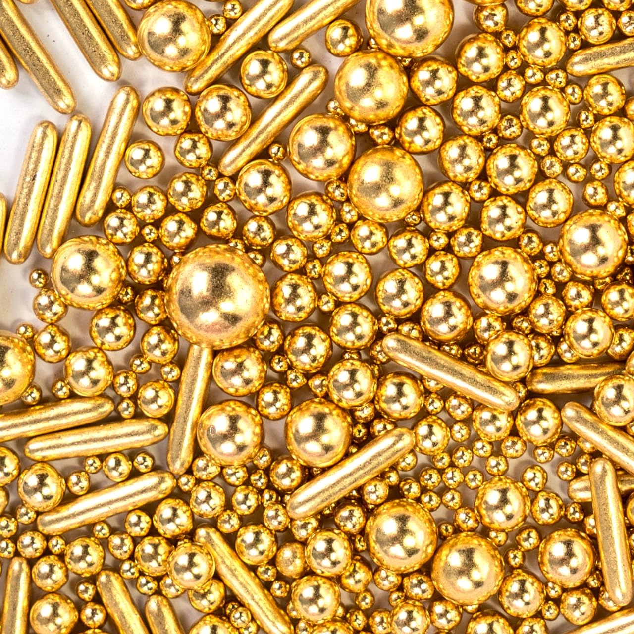 Dazzjoy Gold Pearl Rods Sprinkles, 130G/4.58Oz, Mix Size, Gold Sprinkles For Cupcake Decorating, Cupcake Toppers, Cake Decoratio