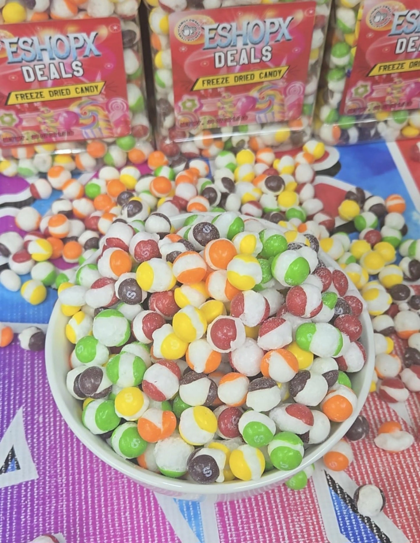 Eshopx Freeze Dried Candy - 1 Pound Bag Premium Freeze-Dried Crunchy Candy With Bursting Fruity Taste (16 Oz, Original Rainbow)