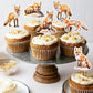 Cyodoos 24Pcs Fox Cupcake Toppers Selected Jungle Themed Children Party Birthday And Baby Shower Cake Decorations