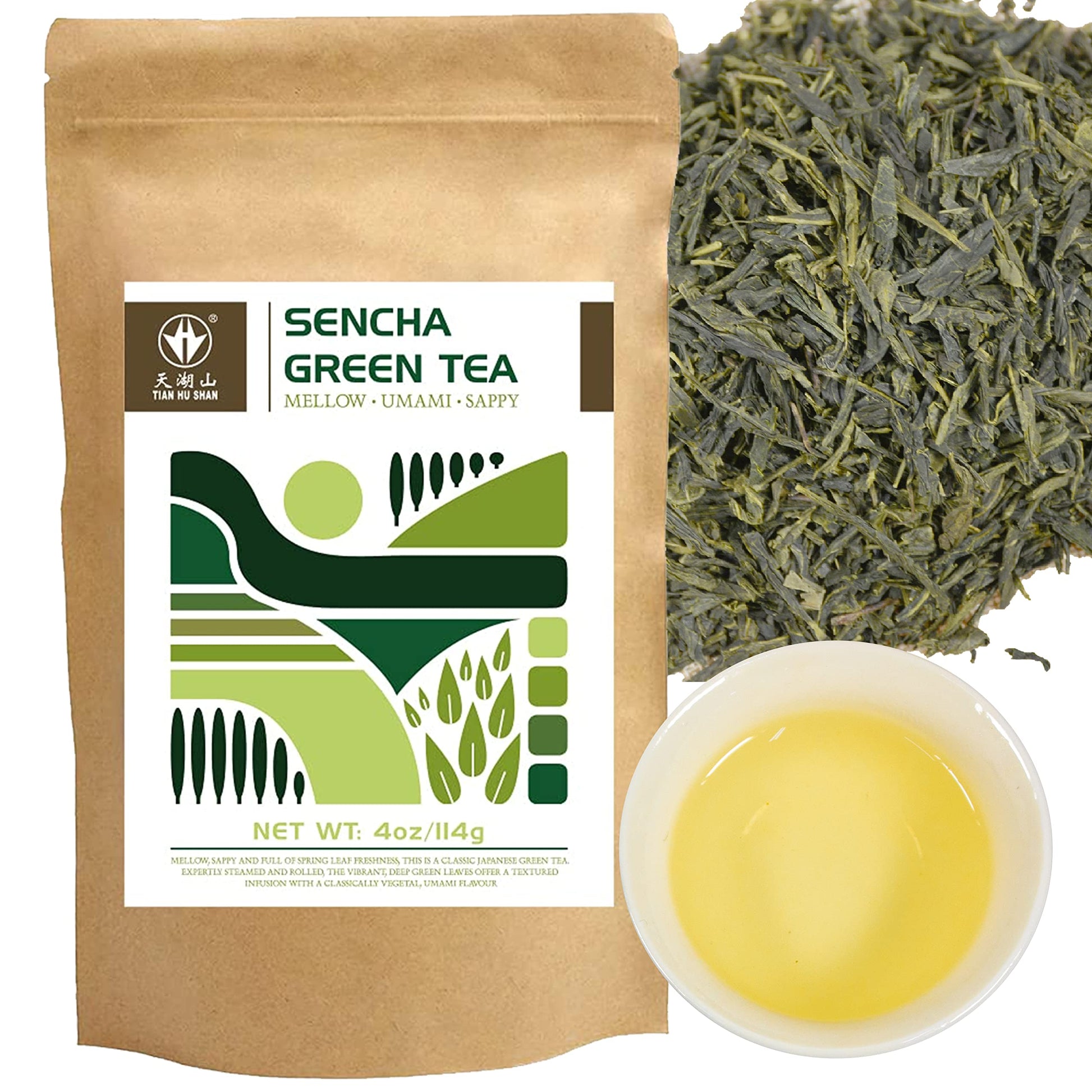 Tian Hu Shan Sencha Green Tea Loose Leaf Tin Box, Japanese Green Tea, 4 Ounce (Pack Of 1)