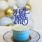 Ahaoray Half Way To One Cake Topper - Blue Glitter 6 Months Birthday Decorations Supplies - Half Birthday Decorations Baby Girl,