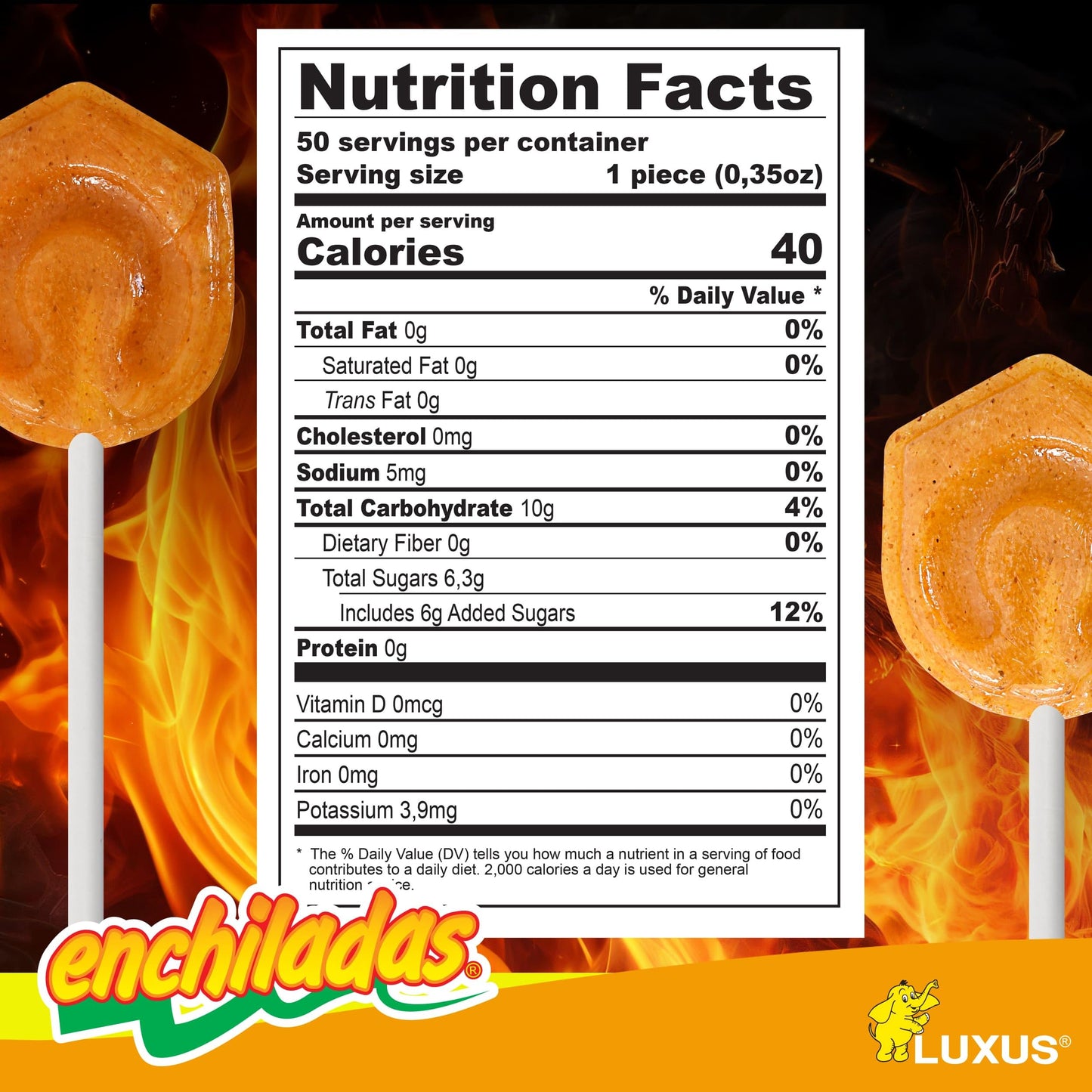 Enchiladas Luxus 50 ct - Athentic Spicy Mexican Candy Chili Mango & Pineapple Flavor - Dulces Mexicanos Picantes para Piatas, Fi