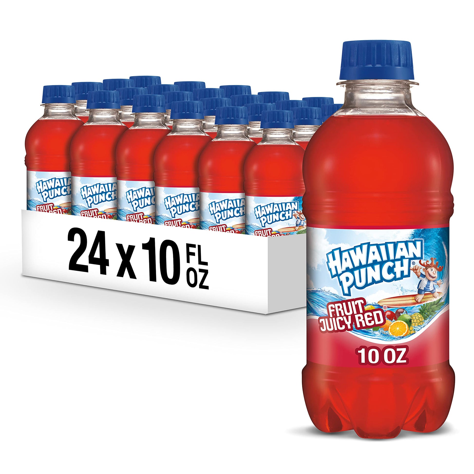 HAWAIIAN PUNCH Fruit Juicy Red Juice Drink, 10 Fl Oz Bottles, Caffeine-free, Gluten-free, 24 Count