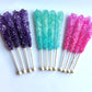 Classic Rock Candy Sticks, Sugar Rock Crystal Lollipops, Individually Wrapped (Pack Of 18, Mermaid Mix (Purple Grape, Pink Cherr