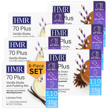 HMR 70 Plus Vanilla + Chocolate Shake & Pudding Mix COMBO | Meal Replacement Powder | Lactose-Free | 15g Protein | Easy to Make 
