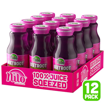 Nilo Beetroot Juice | 100% Squeezed Beetroot Remolacha | No Sugar Added | Non Gmo | Not From Concentrate | 8.45 Oz (Pack Of 12)