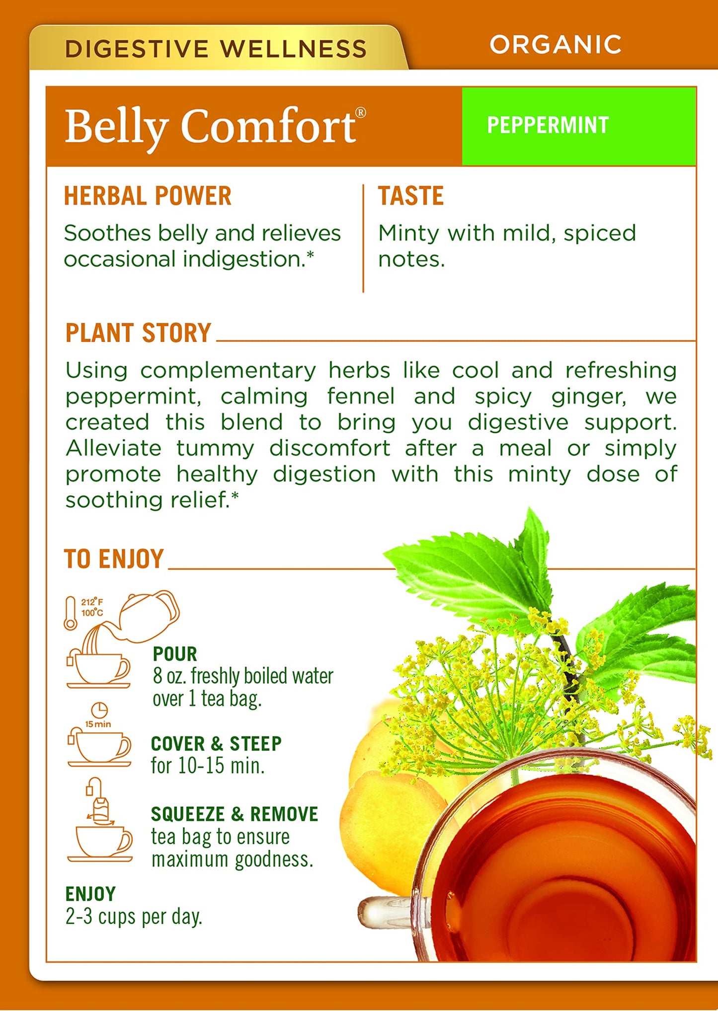Pack Of 4 X Traditional Medicinals Organic Eater'S Digest Herbal Tea - 16 Tea