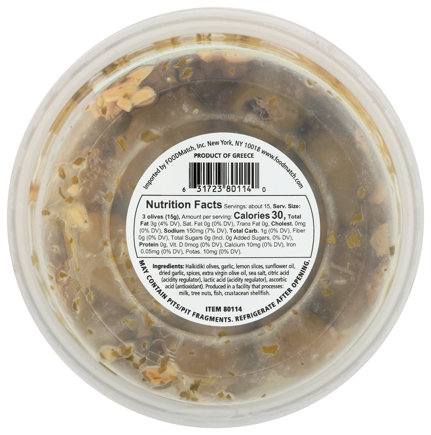 MEDITERRANEAN MARKET BY DIVINA Pitted Marinated Lemon Garlic Olives, 8.1 OZ