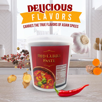 Fusion Select Red Curry Paste - Seasoning Spice Blend For Asian Food, Middle Eastern & Indian Cuisine - Dressing & Condiment For