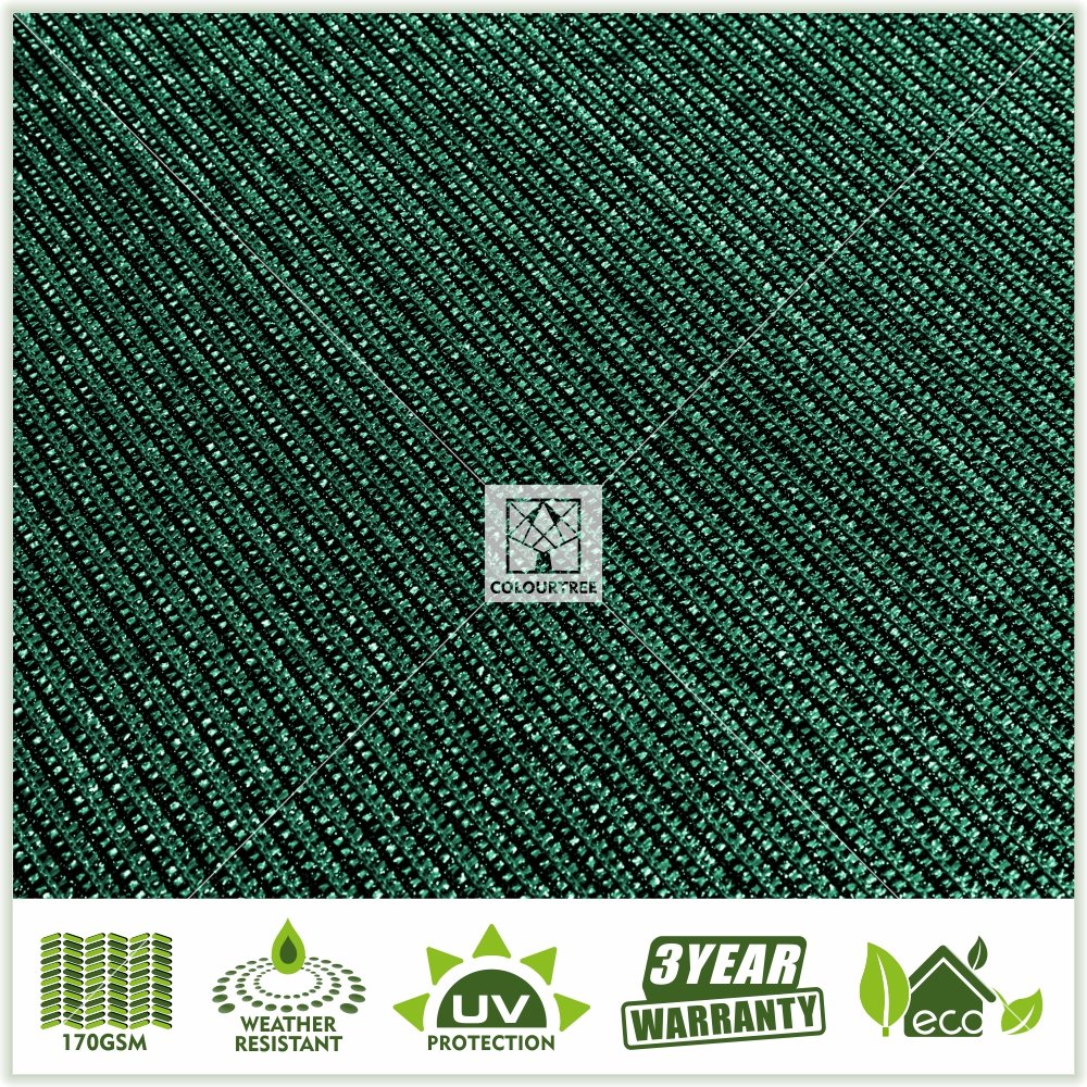Colourtree Customized Size Fence Screen Privacy Screen Green 5 X 195 - Commercial Grade 170 Gsm - Heavy Duty - 3 Years Warranty