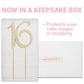 Crystal Creations 16 Cake Topper - Premium Gold Metal with Rhinestones - 1 Count