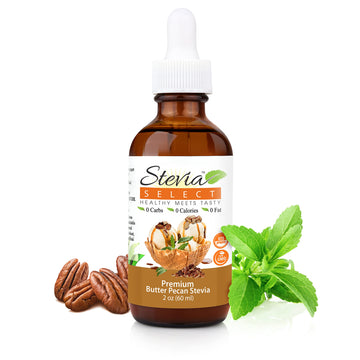 Stevia Select Butter Pecan Flavored Liquid Stevia - Zero Calorie Coffee, Tea, Drink & Baking Sweetener, All-Natural, No Erythrit