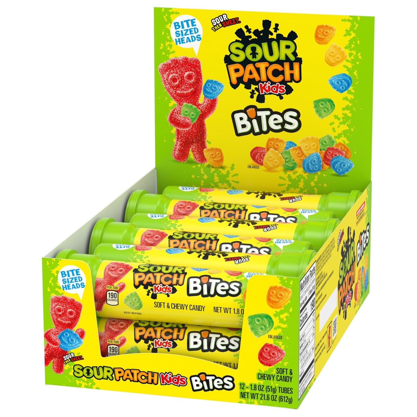 SOUR PATCH KIDS Bites Soft & Chewy Candy  12-1.8 oz Tubes