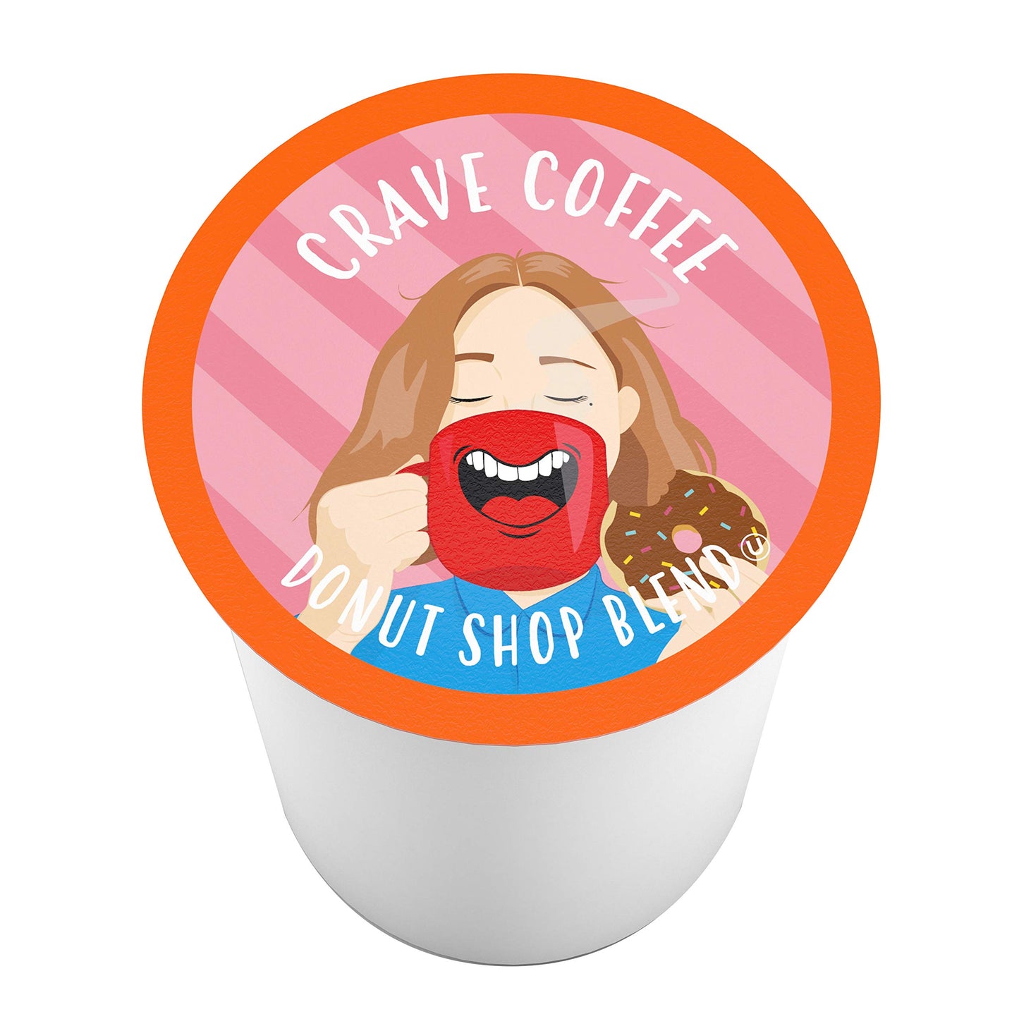 Crave Beverages Donut Shop Medium Roast Coffee Pods for Keurig, 100 Count
