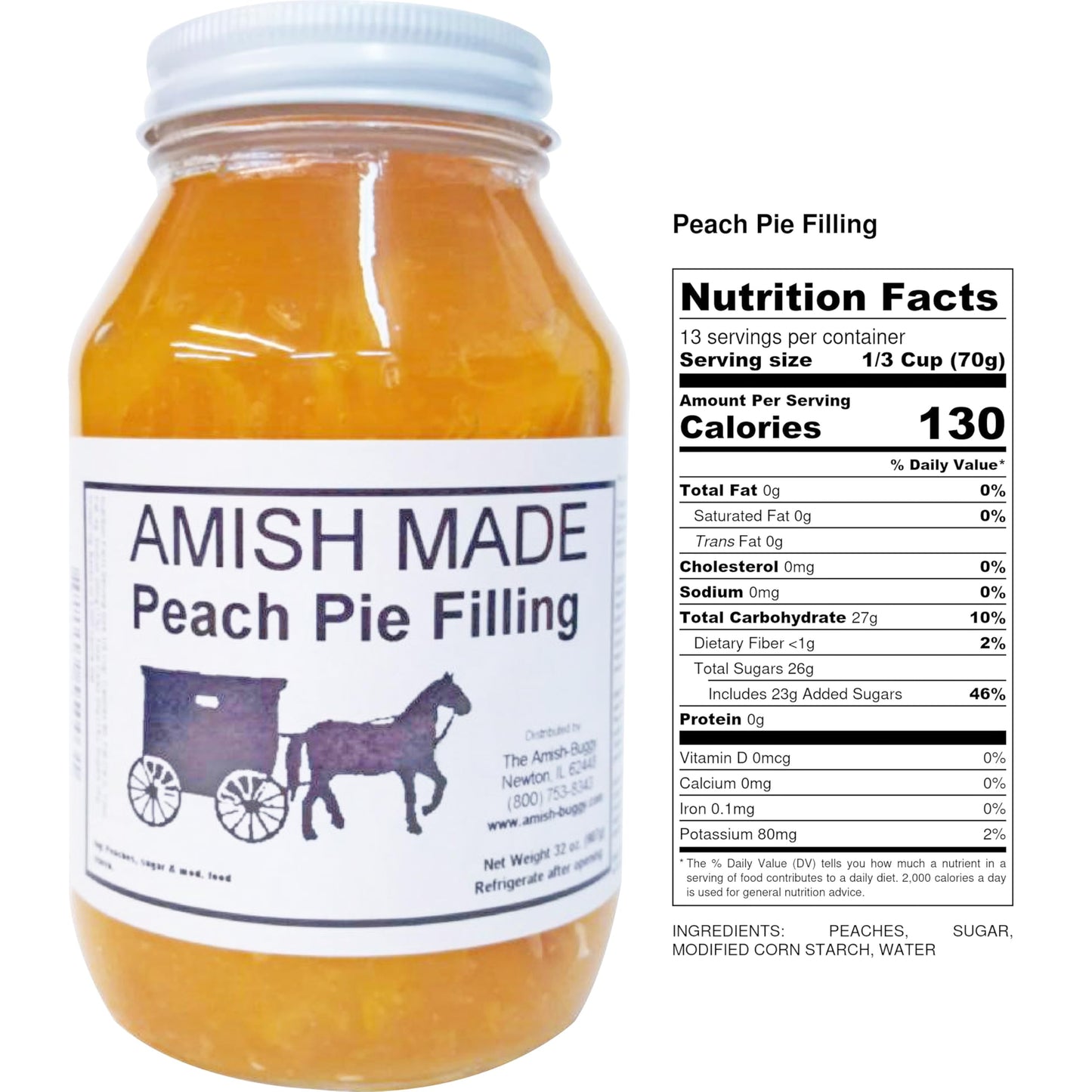 Amish Pie Filling And Topping (Peach 1-Jar)