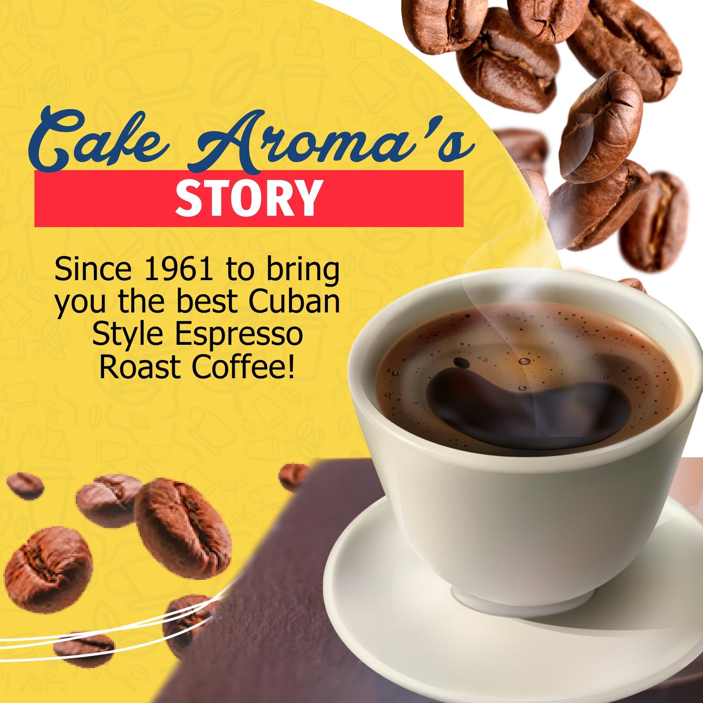 CAFE AROMA Dark Roast Espresso Ground Coffee, Vacuum Sealed, 8.8 oz (4-Pack)