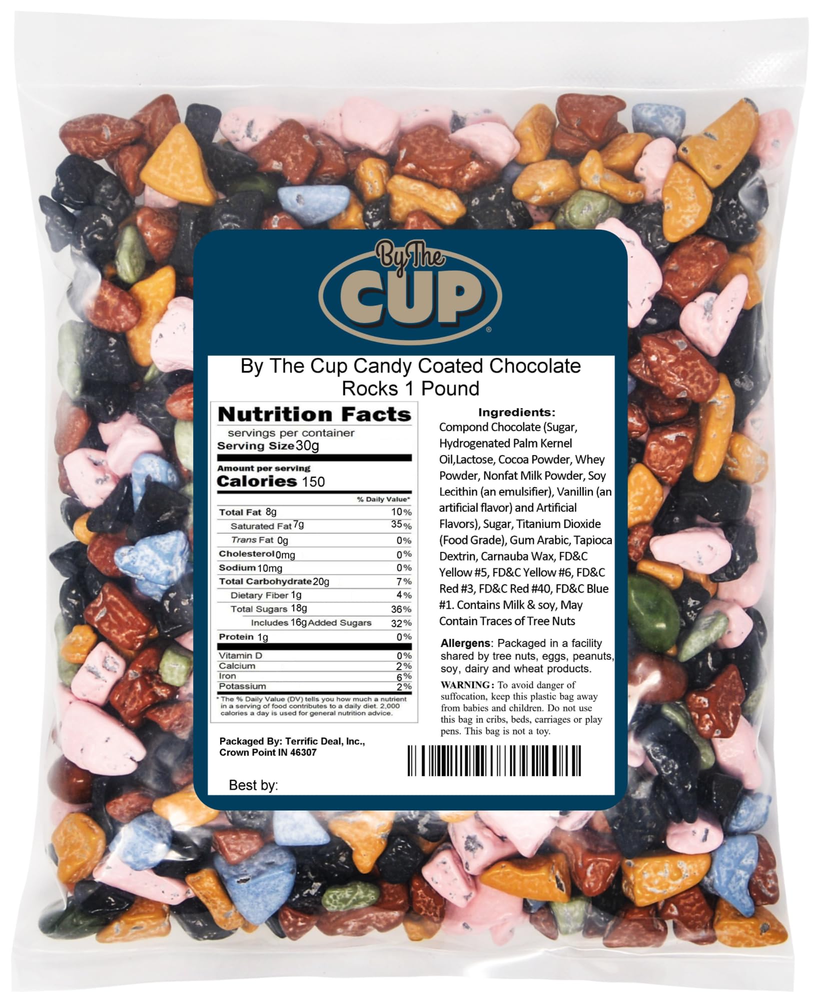 By The Cup Candy Coated Chocolate Rocks, 1 lb Bulk Bag