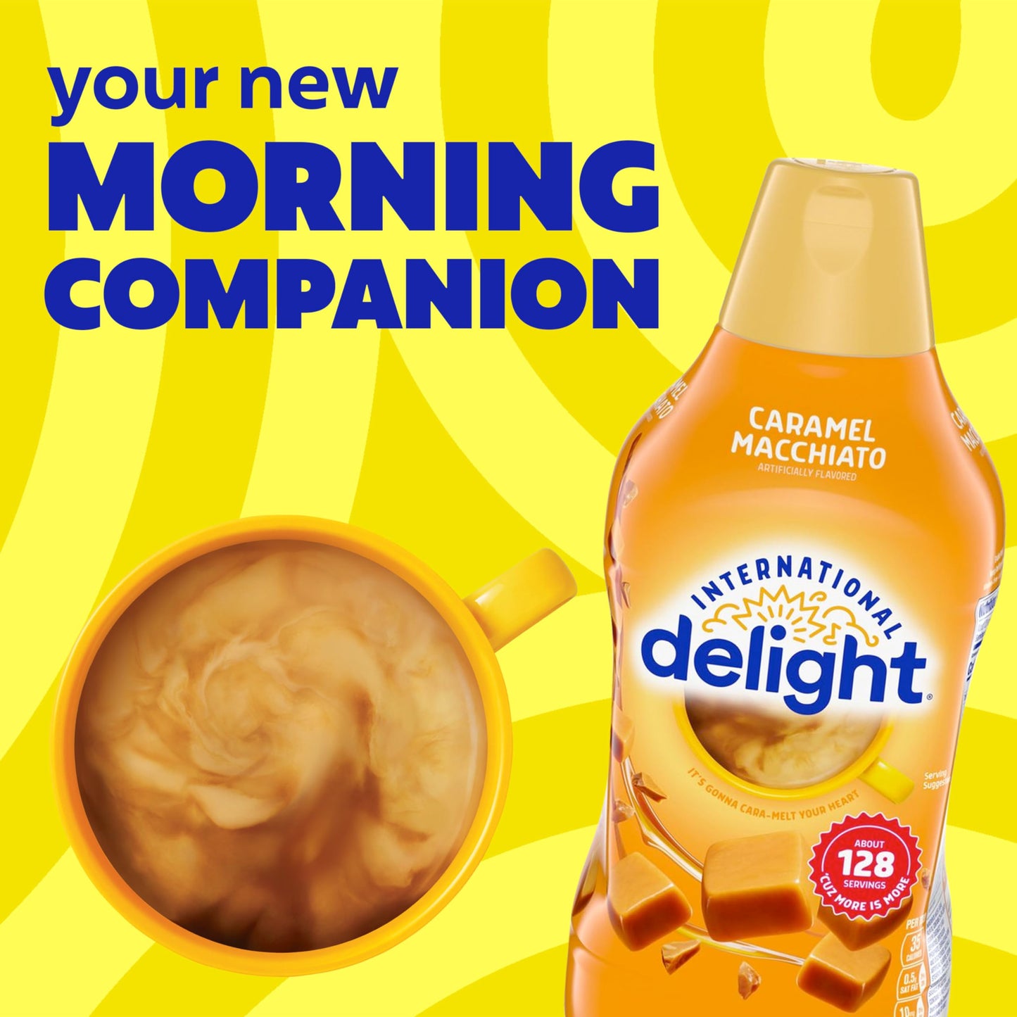 International Delight Coffee Creamer, Caramel Macchiato, Refrigerated Flavored Creamer, 64 FL OZ Bottle