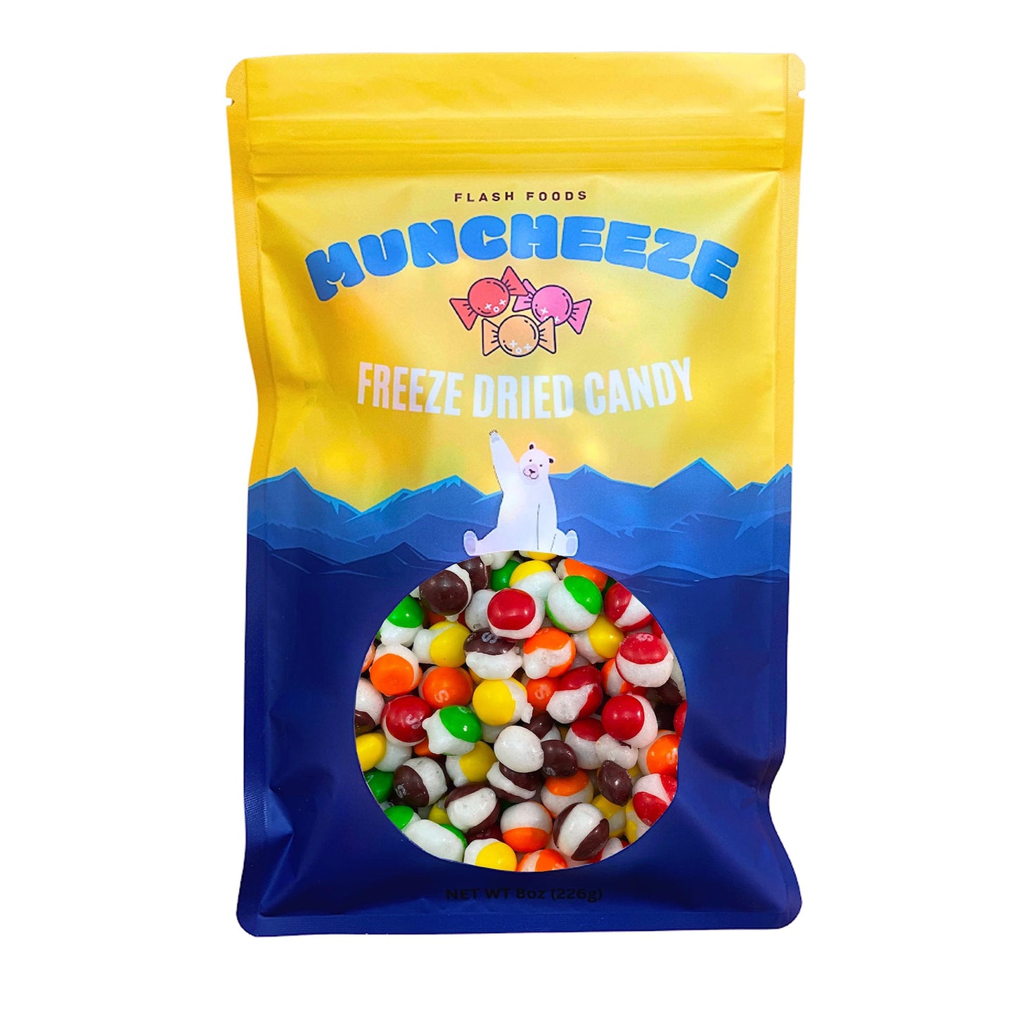 Freeze Dried Skittles - Muncheeze Gourmet Freeze Dried Candy Skittles (8 Oz), Assorted Fruity Flavors (Original Rainbow)