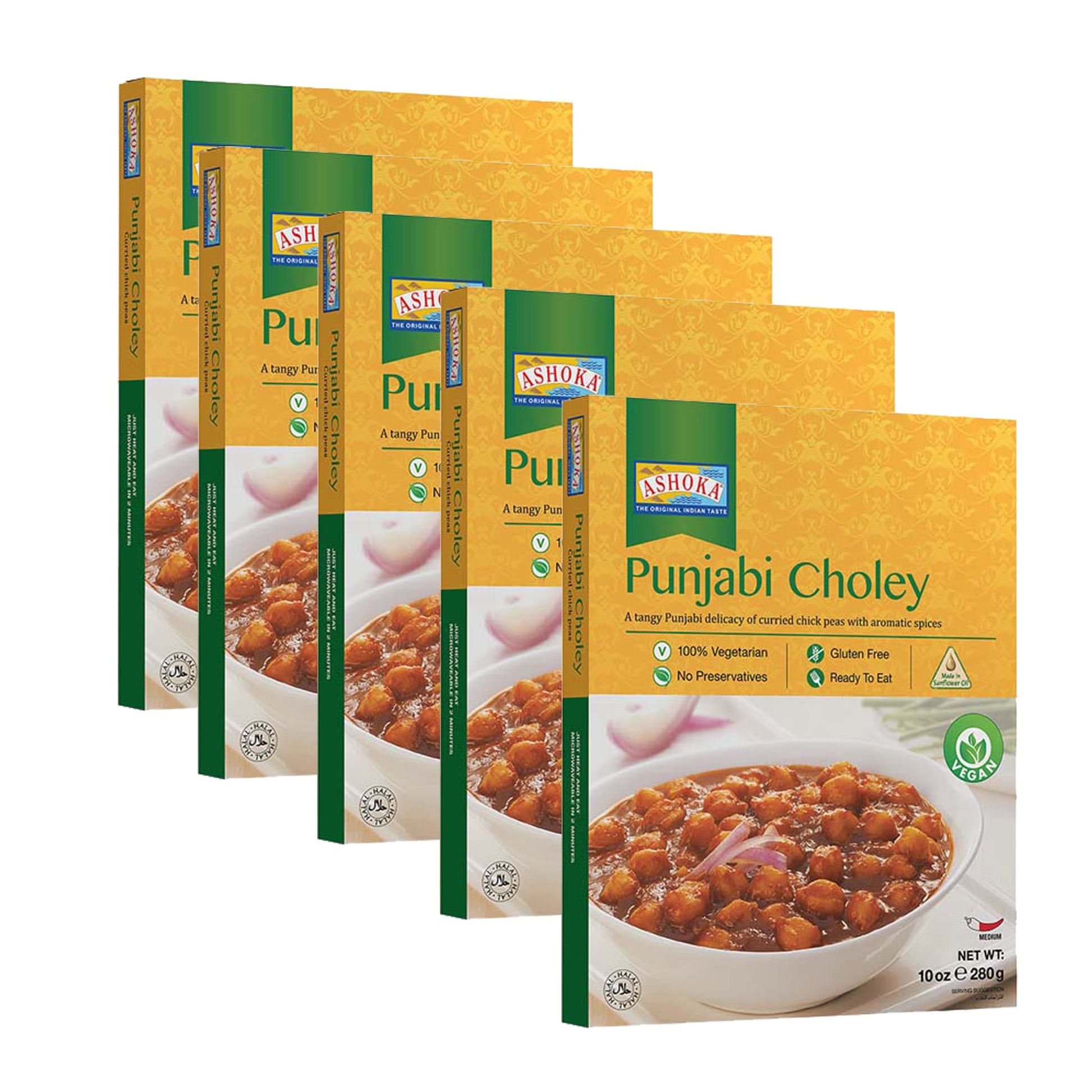 ASHOKA Vegan Chickpeas, Punjabi Choley, Gluten-Free, Kosher, 10 Ounce (Pack of 10)