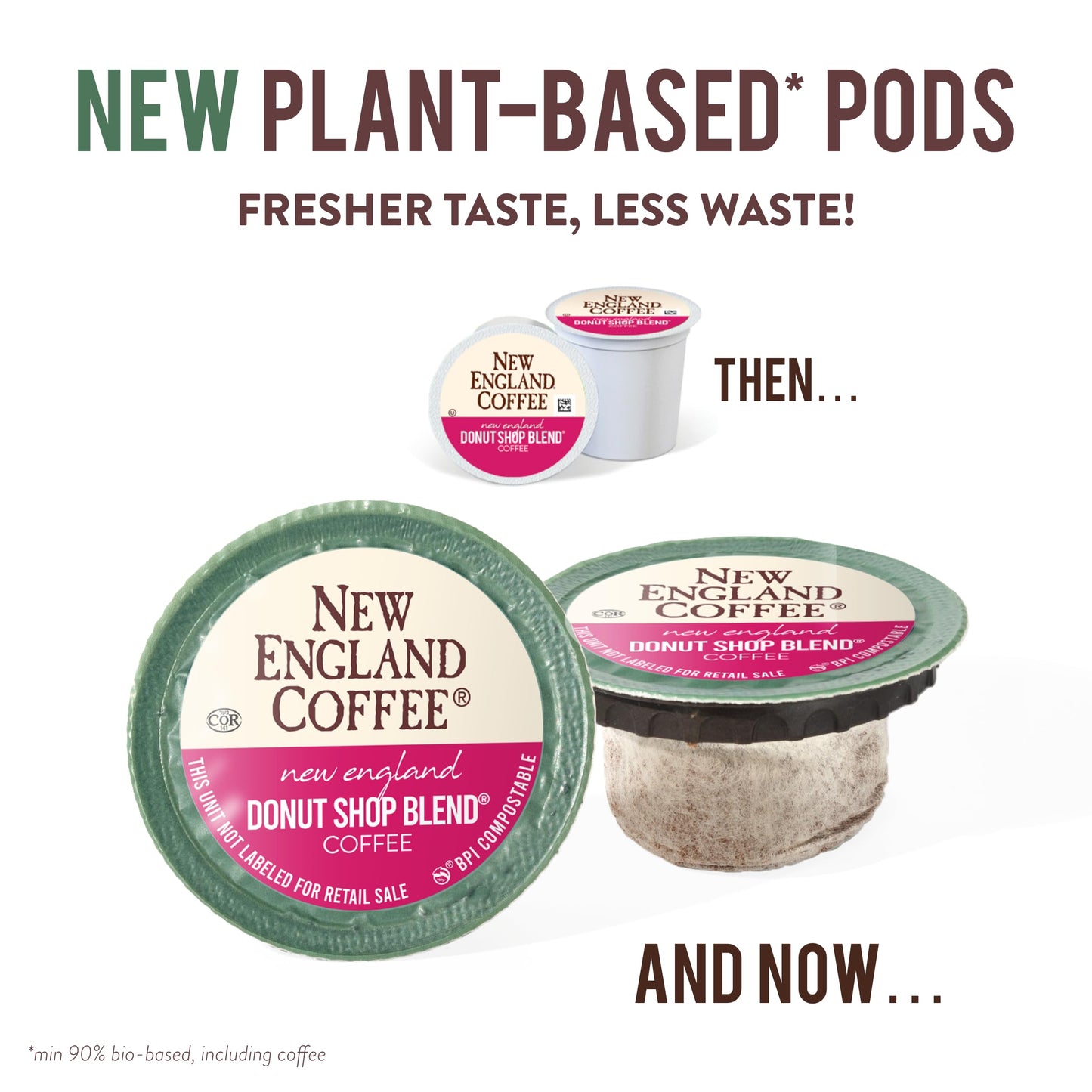 New England Coffee Donut Shop Blend Light Roast Pods, 32 Count (Pack of 1)