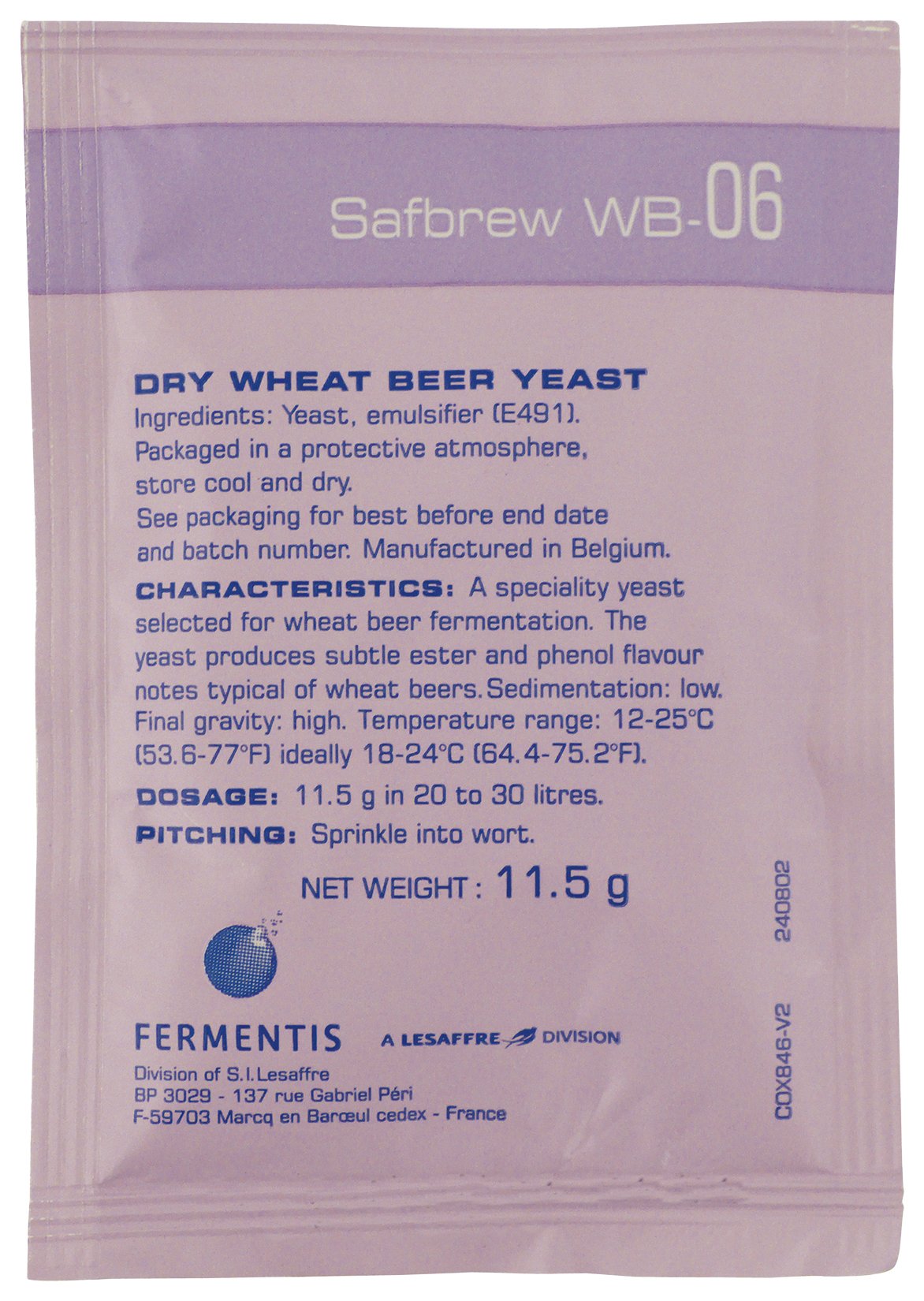 Fermentis Dry Yeast - Safbrew WB-06 (11.5g) (Pack of 5)