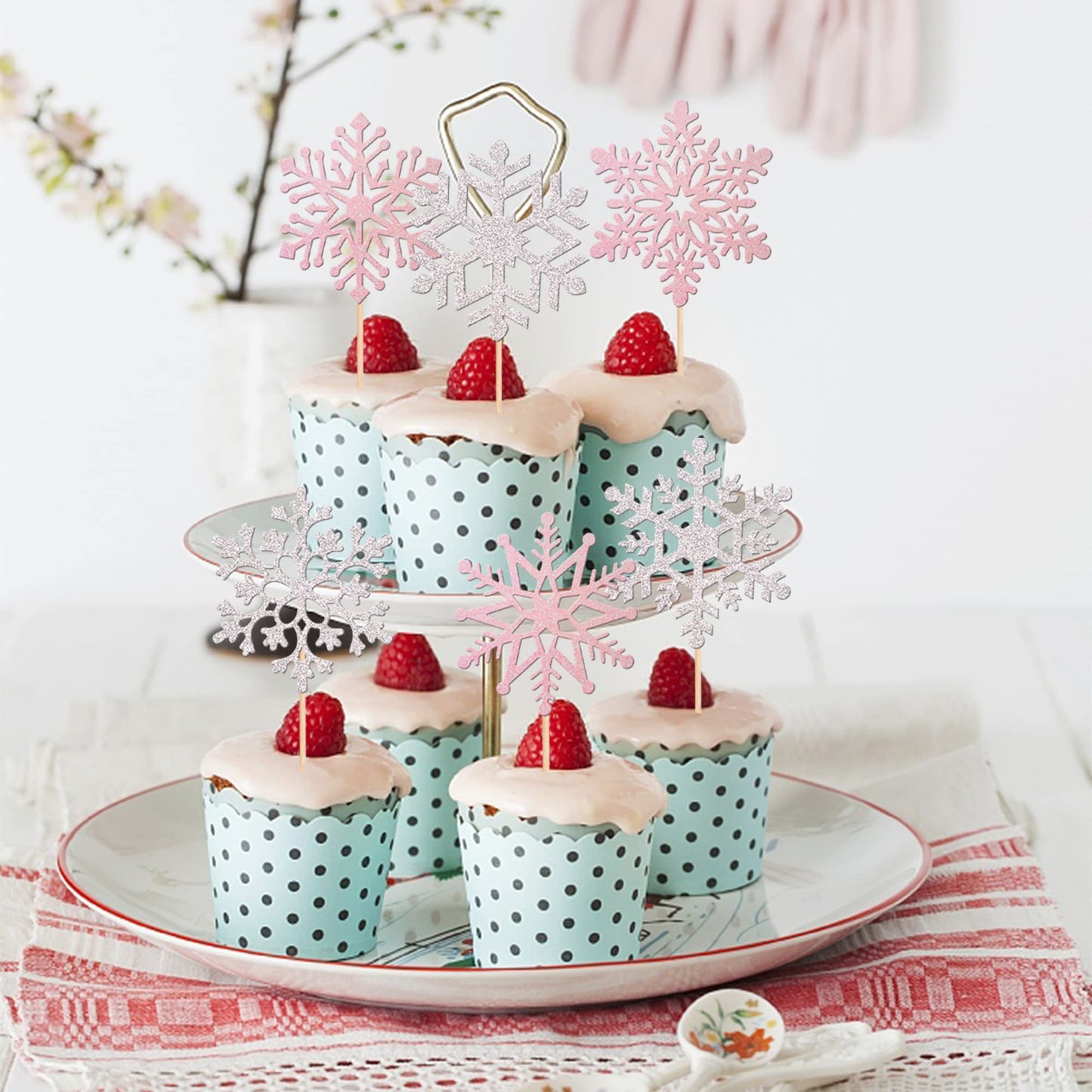 36 Pcs Snowflake Cupcake Toppers Glitter Winter Frozen Theme Cupcake Picks Little Snowflake Cake Decorations For Winter Wonderla