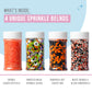 Sweets Indeed Sprinkles  Halloween Sprinkles  Candy Eyeballs  4 Pack  10.90 ounces  Edible Sprinkle Mix  Perfect for Cake Decorations  Baking  Ice Cream  Cookies  Cupcake Topper  10.90 ounces (Halloween)